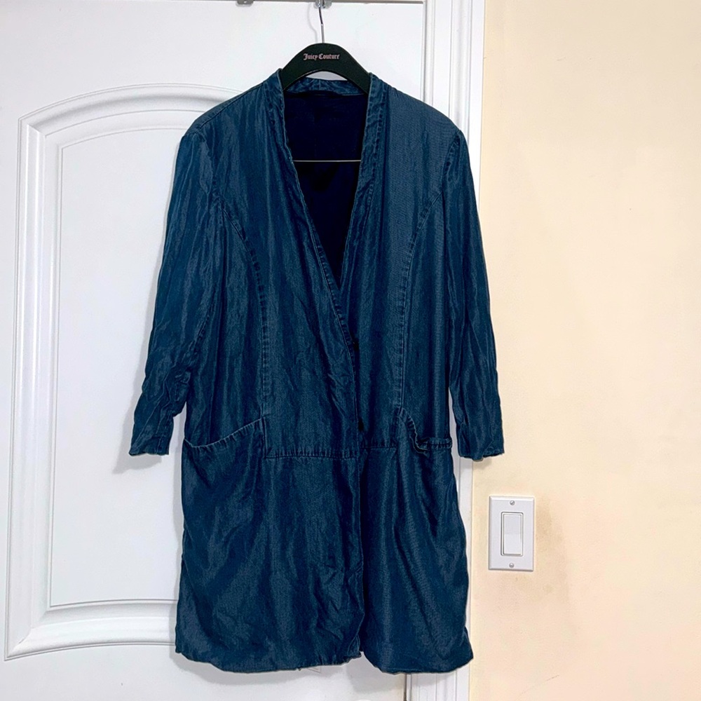 Armani exchage denim cardigan size l dark blue